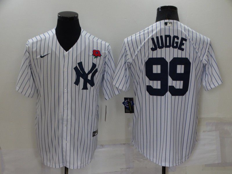 Men New York Yankees #99 Judge White Strip Game 2022 Nike MLB Jersey->new york yankees->MLB Jersey